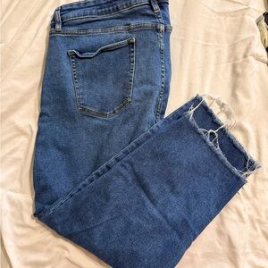 High rise crop jeans